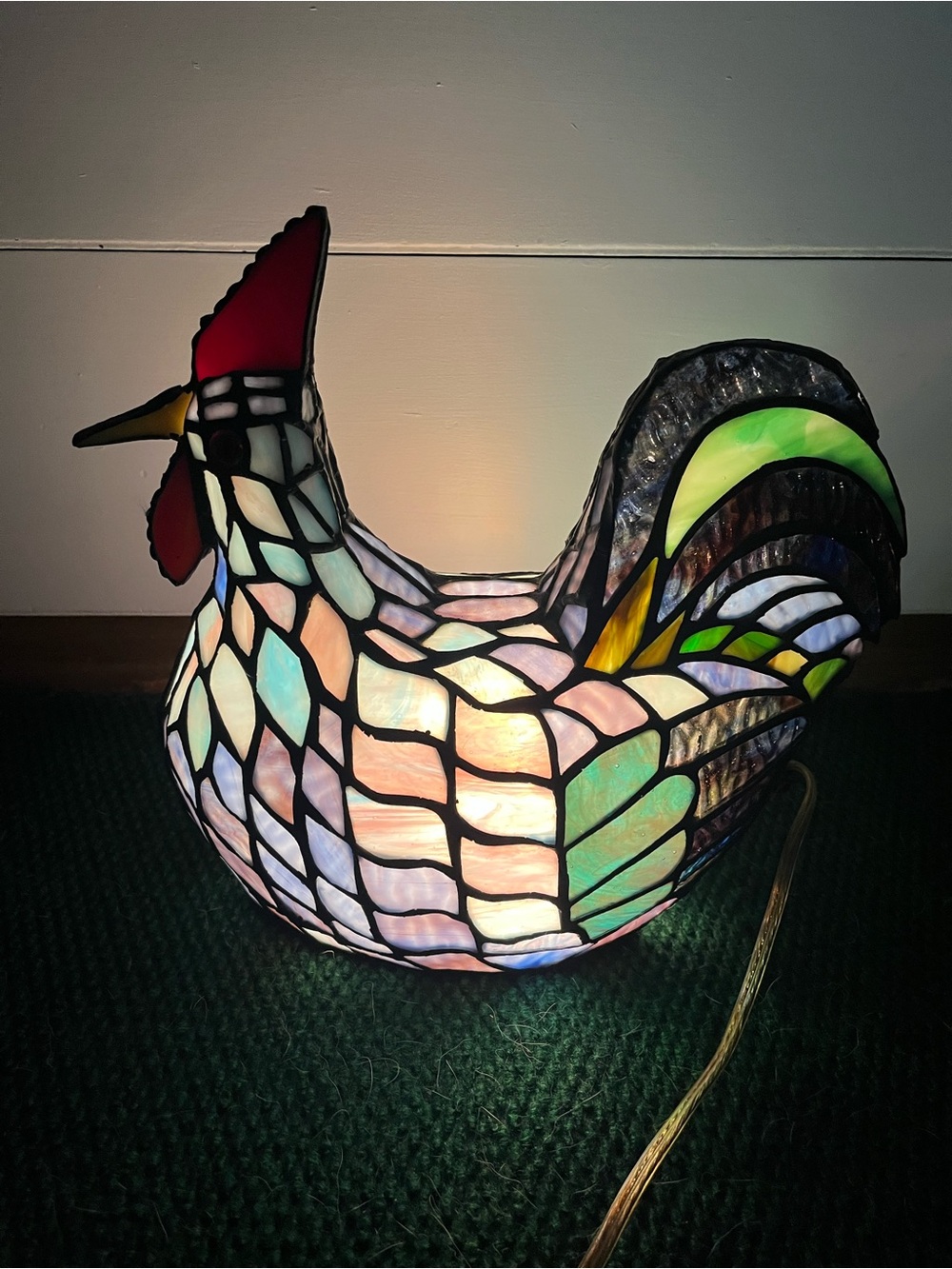 VTG Tiffany stained glass rooster - Picture 14 of 16